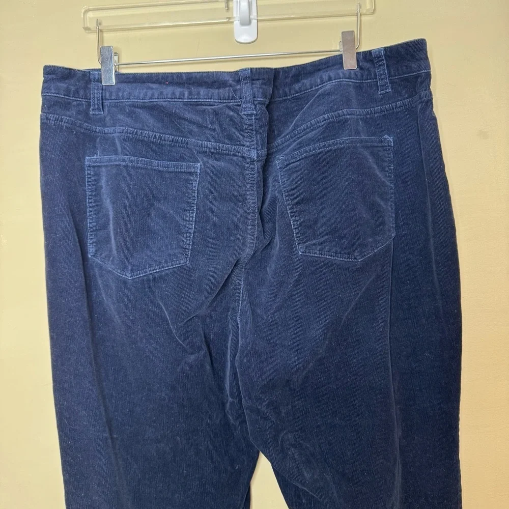 Talbots high waste straight leg Corduroy Pants Navy Blue Sz 20W